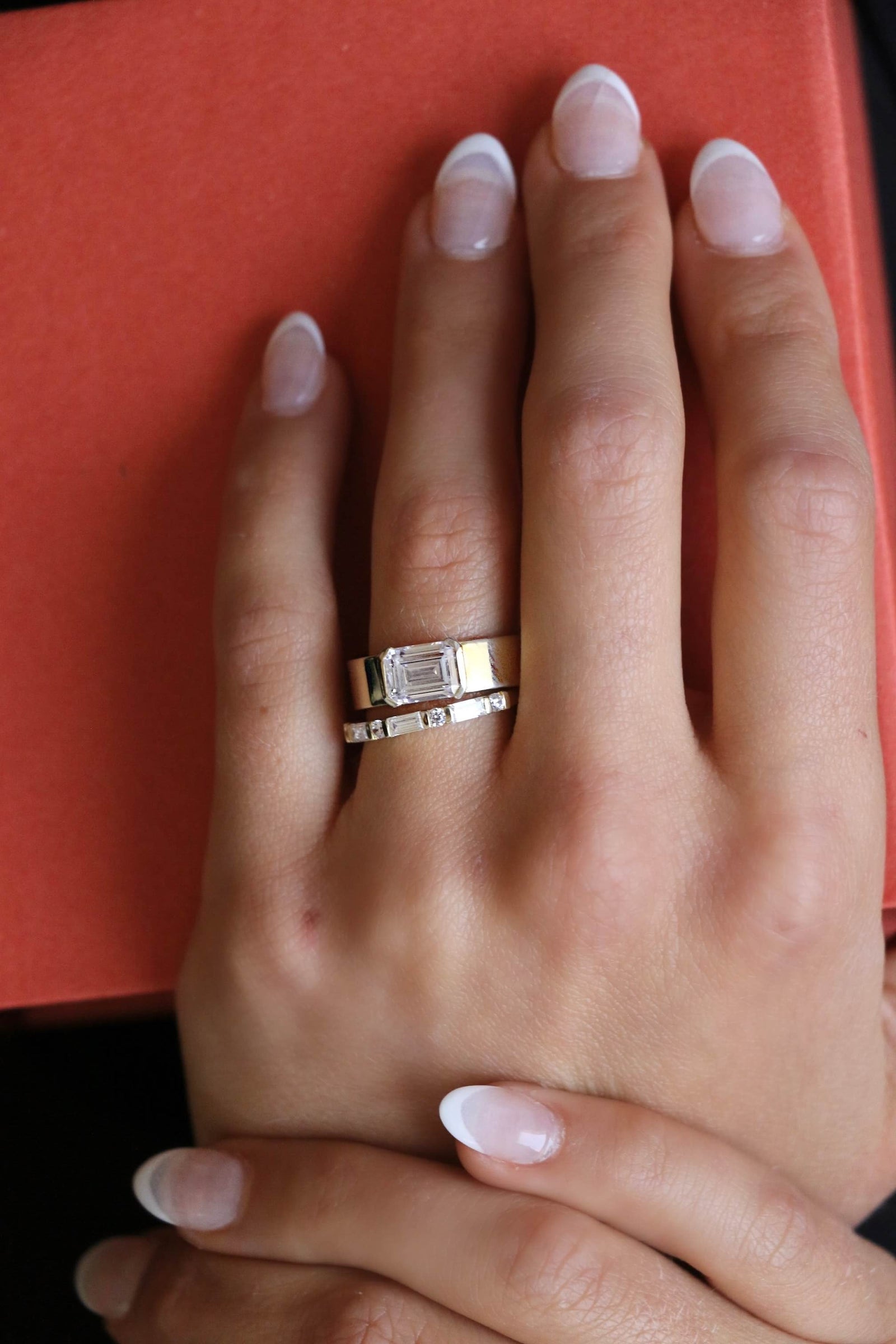 Emerald Cut Bezel Cigar East-West Deltora Diamonds AU