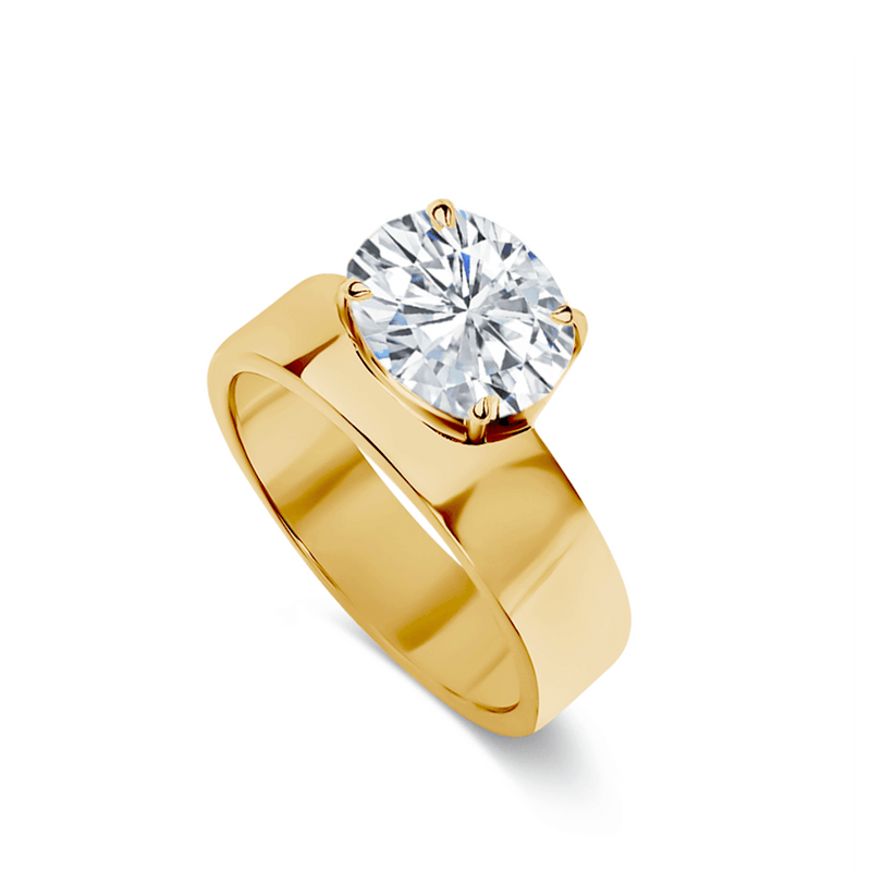 Oval Floating Solitaire Cigar Engagement Ring East West