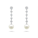 South Sea Pearl & Diamond Drop Earrings