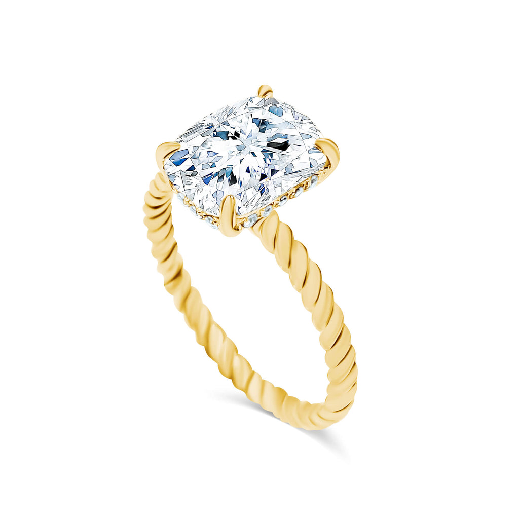 Diamond Ring Rope Diamond Rope Band with Hidden Halo Engagement Ring | Deltora Diamonds AU