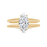 Marquise Cut Solitaire Double band