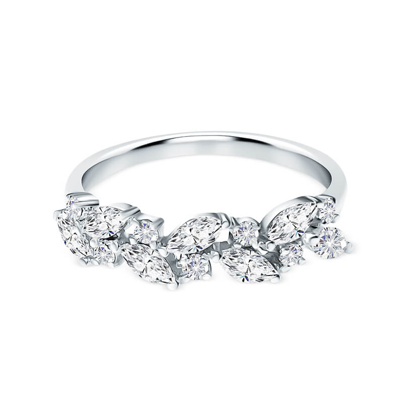 Deltora Diamonds Marquise Multi-Stone Vine Wedding Band made with sustainable lab diamonds.