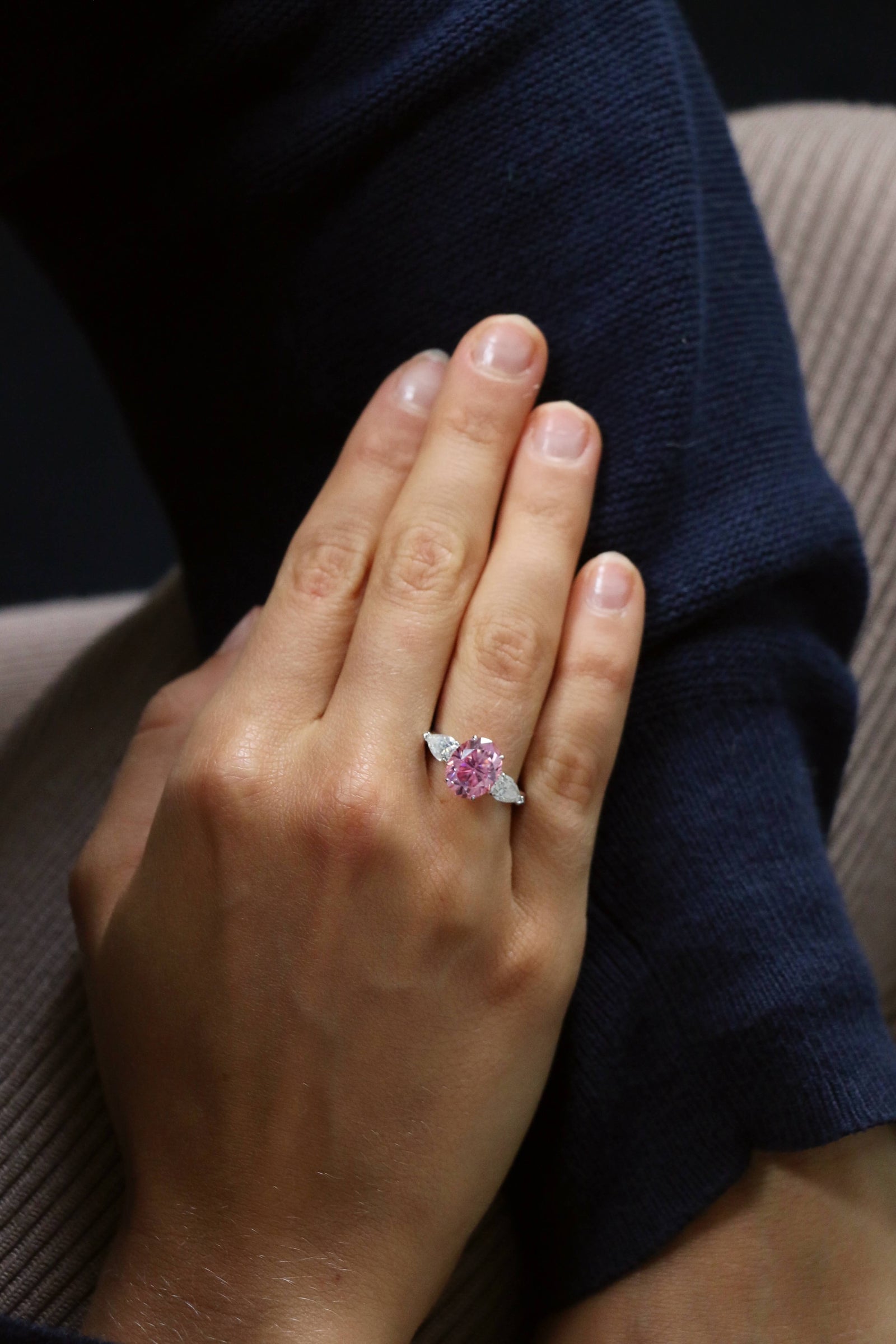 Pink Sapphire Engagement Ring Lab Grown Deltora Diamonds AU