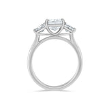 Deltora Diamonds Radiant Cut with Brilliant Cut Trapezoid Side Stones Engagement Ring made from Sustainable Lab Diamonds.