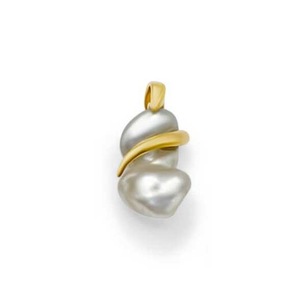 Style 2 Mini Keshi Pearl Pendant with 18k Gold