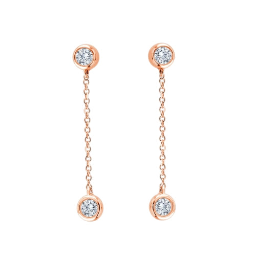 Diamond Drop Earrings | Bezel Set